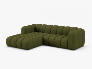 COLTAR LUPIN 260, PE STANGA, VERDE MASLINIU INCHIS, CU TAPITERIE DIN TEXTIL BOUCLE BALOO, MICADONI - Img 2