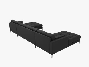COLTAR MAMAIA, CU 6 LOCURI, GRI INCHIS, CU TAPITERIE DIN TEXTIL STRUCTURAT NEVE, MICADONI - Img 3