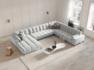 COLTAR MAMAIA, CU 7 LOCURI, PE DREAPTA, ARGINTIU BLUVEL 03, CU TAPITERIE DIN CATIFEA, MICADONI