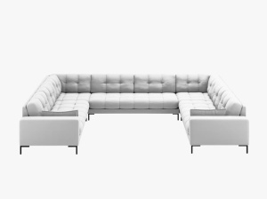 COLTAR MAMAIA, CU 9 LOCURI, GRI DESCHIS, CU TAPITERIE DIN TEXTIL STRUCTURAT NEVE, MICADONI - Img 2