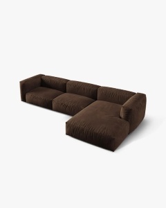COLTAR MARTINA, 130X176 CM, PE DREAPTA, CIOCOLATIU, TAPITAT CU TAPITERIE DIN TEXTIL CATIFEA VOGUE, MICADONI - Img 3