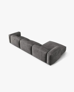 COLTAR MARTINA, 130X176 CM, PE STANGA, GRI, TAPITAT CU TAPITERIE DIN TEXTIL CATIFEA VOGUE, MICADONI - Img 4
