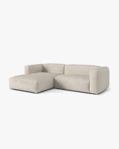 COLTAR MARTINA, BEJ, 280 CM, STANGA, CU TAPITERIE DIN TEXTIL BOUCLE MONET, MICADONI - Img 2