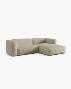 COLTAR MARTINA, BEJ DESCHIS, 244 CM, DREAPTA, CU TAPITERIE DIN TEXTIL STRUCTURAT BOSTON, MICADONI - Img 2