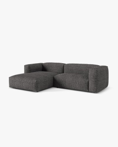 COLTAR MARTINA, GRI ANTRACIT, 280 CM, STANGA, CU TAPITERIE DIN TEXTIL BOUCLE MONET, MICADONI - Img 2
