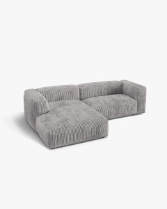 COLTAR MARTINA, GRI DESCHIS, 280 CM, STANGA, CU TAPITERIE DIN TEXTIL CORDOI TILIA, MICADONI - Img 2