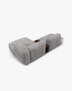 COLTAR MARTINA, PE STANGA, 285 CM, GRI DESCHIS, TAPITAT CU TAPITERIE DIN TEXTIL CORDOI TILIA, MICADONI - Img 3