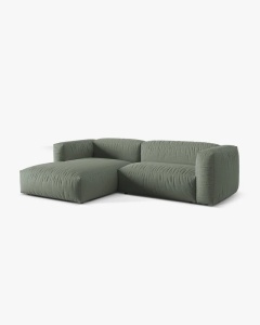 COLTAR MARTINA, VERDE MUSCHI, 244 CM, STANGA, CU TAPITERIE DIN TEXTIL STRUCTURAT BOSTON, MICADONI - Img 2