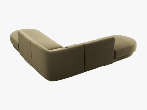 COLTAR MILEY, 5 LOCURI, 248 CM, VERDE 77, TAPITERIE DIN CATIFEA, DESIGN DEOSEBIT - Img 2