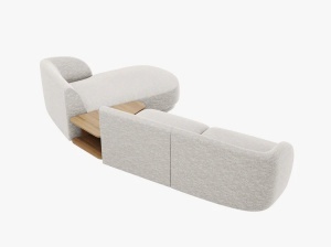 COLTAR MILEY, CU 3 LOCURI, PE DREAPTA, ARGINTIU, CU TAPITERIE DIN TEXTIL CHENILE EDEN, MICADONI - Img 3