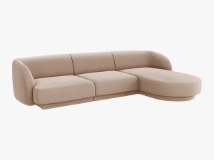 COLTAR MILEY DREAPTA, 4 LOCURI, 255 CM, CAPPUCCINO 40, TAPITERIE DIN CATIFEA, DESIGN DEOSEBIT - Img 2