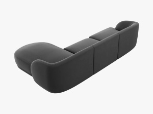 COLTAR MILEY DREAPTA, 4 LOCURI, 255 CM, GRI 14, TAPITERIE DIN CATIFEA, DESIGN DEOSEBIT - Img 3