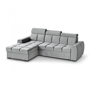 COLTAR MODERN DEOSEBIT, GOMEZ STANGA 267CM, DIN CATIFEA DE CULOARE GRI DESCHIS, CONFORT SPORIT