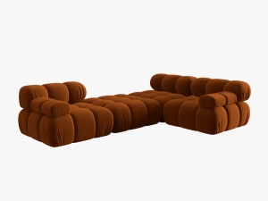 COLTAR MODULAR BELLIS, 4 LOCURI, 282 CM, SCORTISOARA 56, TAPITERIE DIN CATIFEA, DESIGN DEOSEBIT - Img 6