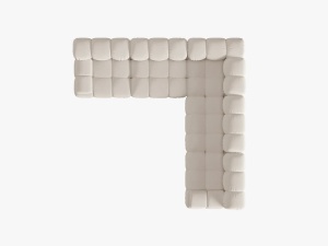COLTAR MODULAR BELLIS, 5 LOCURI, 282 CM, BEJ DESCHIS 23, TAPITERIE DIN CATIFEA 3D, DESIGN DEOSEBIT - Img 3