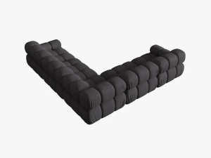 COLTAR MODULAR BELLIS, 5 LOCURI, 282 CM, ESPRESSO 15, TAPITERIE DIN CATIFEA 3D, DESIGN DEOSEBIT - Img 2