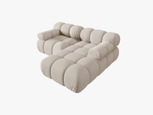 COLTAR MODULAR BELLIS, DREAPTA, 2 LOCURI, 191 CM, BEJ DESCHIS 23, TAPITERIE DIN CATIFEA 3D, BESOLUX - Img 3