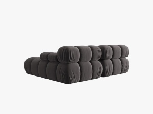 COLTAR MODULAR BELLIS, DREAPTA, 2 LOCURI, 191 CM, GRI INCHIS 97, TAPITERIE DIN CATIFEA, DESIGN DEOSEBIT - Img 6