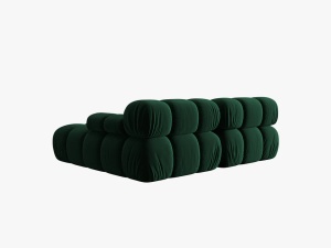 COLTAR MODULAR BELLIS, DREAPTA, 2 LOCURI, 191 CM, VERDE 38, TAPITERIE DIN CATIFEA, MICADONI - Img 2