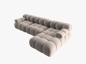 COLTAR MODULAR BELLIS, DREAPTA, 3 LOCURI, 285 CM, BEJ 16, TAPITERIE DIN CATIFEA, DESIGN DEOSEBIT - Img 5