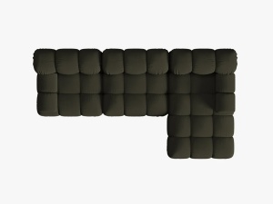 COLTAR MODULAR BELLIS, DREAPTA, 3 LOCURI, 285 CM, VERDE 77, TAPITERIE DIN CATIFEA 3D, DESIGN DEOSEBIT - Img 2