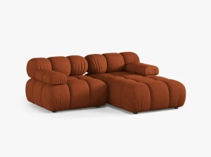 COLTAR MODULAR BELLIS, PE DREAPTA, CARAMIZIU, CU TAPITERIE DIN TEXTIL STRUCTURAT LIBERTY, MICADONI - Img 2