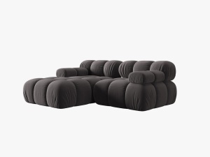 COLTAR MODULAR BELLIS, STANGA, 2 LOCURI, 191 CM, GRI INCHIS 97, TAPITERIE DIN CATIFEA, DESIGN DEOSEBIT - Img 5