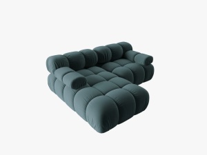 COLTAR MODULAR BELLIS, STANGA, 2 LOCURI, 191 CM, VERDE PETROL 87, TAPITERIE DIN CATIFEA, DESIGN DEOSEBIT - Img 4