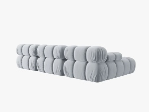 COLTAR MODULAR BELLIS, STANGA, 3 LOCURI, 285 CM, ALBASTRU DESCHIS 80, TAPITERIE DIN CATIFEA, DESIGN DEOSEBIT - Img 3