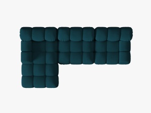 COLTAR MODULAR BELLIS, STANGA, 3 LOCURI, 285 CM, BLEUMARIN 87, TAPITERIE DIN CATIFEA 3D, DESIGN DEOSEBIT - Img 2