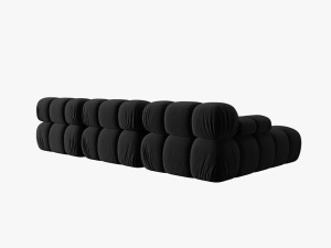 COLTAR MODULAR BELLIS, STANGA, 3 LOCURI, 285 CM, NEGRU 100, TAPITERIE DIN CATIFEA, DESIGN DEOSEBIT - Img 2