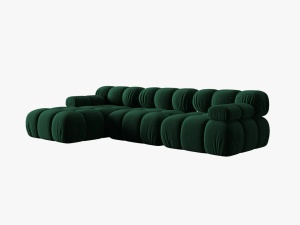 COLTAR MODULAR BELLIS, STANGA, 3 LOCURI, 285 CM, VERDE 38, TAPITERIE DIN CATIFEA, DESIGN DEOSEBIT - Img 3