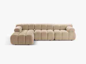 COLTAR MODULAR BELLIS, STANGA, 4 LOCURI, 282 CM, TAPITERIE BOUCLE, DIVERSE CULORI, DESIGN DEOSEBIT - Img 5