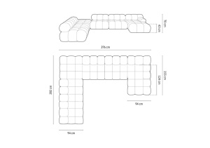 COLTAR MODULAR BELLIS, STANGA, 6 LOCURI, 376 CM, DIVERSE CULORI SI MATERIALE, DESIGN DEOSEBIT - Img 21