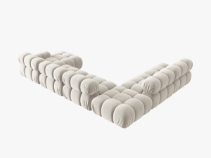 COLTAR MODULAR BELLIS, STANGA, 6 LOCURI, 379 CM, BEJ DESCHIS 21, TAPITERIE DIN CATIFEA, DESIGN DEOSEBIT - Img 6