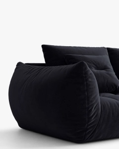 COLTAR MODULAR BLOOM, PE DREAPTA, ALBASTRU PASTEL, 327 CM, CU TAPITERIE DIN TEXTIL CATIFEA CASINO, MICADONI - Img 4
