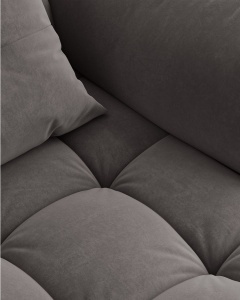 COLTAR MODULAR BLOOM, PE DREAPTA, GRI INCHIS, 327 CM, CU TAPITERIE DIN TEXTIL CATIFEA CASINO, MICADONI - Img 5