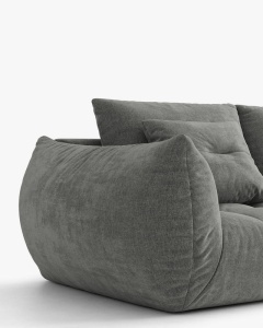 COLTAR MODULAR BLOOM, PE DREAPTA, GRI INCHIS, 327 CM, CU TAPITERIE DIN TEXTIL STRUCTURAT WIND, MICADONI - Img 4