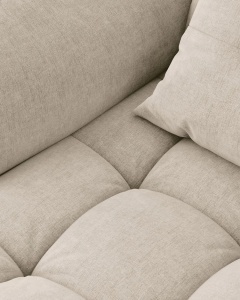 COLTAR MODULAR BLOOM, PE STANGA, BEJ DESCHIS, 327 CM, CU TAPITERIE DIN TEXTIL STRUCTURAT WIND, MICADONI - Img 5