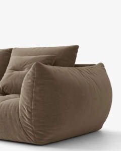 COLTAR MODULAR BLOOM, PE STANGA, MARO DESCHIS, 327 CM, CU TAPITERIE DIN TEXTIL CATIFEA CASINO, MICADONI - Img 4
