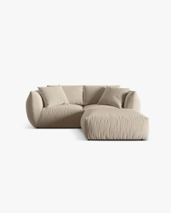 COLTAR MODULAR CHRIS, 220X100, BEJ DESCHIS, CU TAPITERIE DIN TEXTIL CATIFEA CASINO, MICADONI