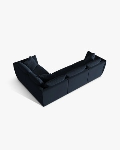 COLTAR MODULAR CHRIS, PE DREAPTA, 210X295, ALBASTRU ROYAL, CU TAPITERIE DIN TEXTIL CATIFEA CASINO, MICADONI - Img 3