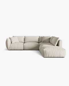 COLTAR MODULAR CHRIS, PE DREAPTA, 290X295, NATURAL, CU TAPITERIE DIN TEXTIL STRUCTURAT LINS, MICADONI