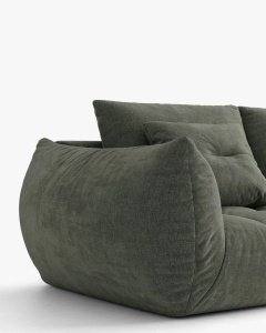 COLTAR MODULAR, CU 2 LOCURI, BLOOM, VERDE MUSCHI, 327 CM, CU TAPITERIE DIN TEXTIL STRUCTURAT WIND, MICADONI - Img 4