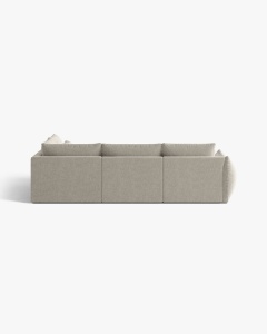 COLTAR MODULAR, CU 4 LOCURI, BLOOM, PE DREAPTA, GRI DESCHIS, 316 CM, CU TAPITERIE DIN TEXTIL STRUCTURAT WIND, MICADONI - Img 4