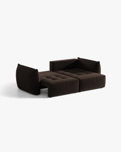 COLTAR MODULAR EXTENSIBIL, BLOOM, PE DREAPTA, MARO INCHIS, 250 CM, CU TAPITERIE DIN TEXTIL CATIFEA BLUVEL, MICADONI - Img 4