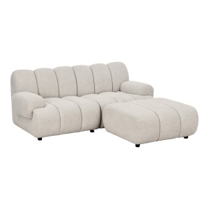 COLTAR MODULAR LIVING TAZA 190CM, DIN LEMN SI TEXTIL, CULOARE BEJ NISIPIU, HOUSE NORDIC - Img 3