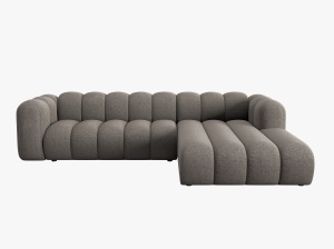COLTAR MODULAR LUPIN, DREAPTA, 4 LOCURI, 288 CM, GRI 16, TAPITERIE CHENILLE, DESIGN DEOSEBIT - Img 2