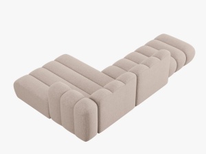 COLTAR MODULAR LUPIN, DREAPTA, 5 LOCURI, 294 CM, BEJ 30, TAPITERIE CHENILLE, DESIGN DEOSEBIT - Img 5