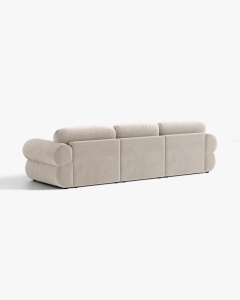 COLTAR MODULAR, OPHELIA, BEJ, PE DREAPTA, 297 CM, CU TAPITERIE DIN TEXTIL CATIFEA VENUS, MICADONI - Img 4